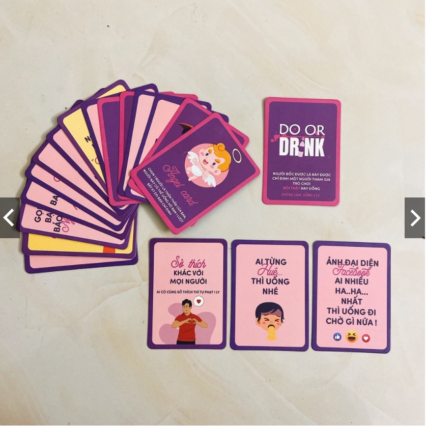 Bộ bài Drinking game huệ nốc out tổng hợp. bài cho cặp đôi nhóm bùng nổ cuộc vui