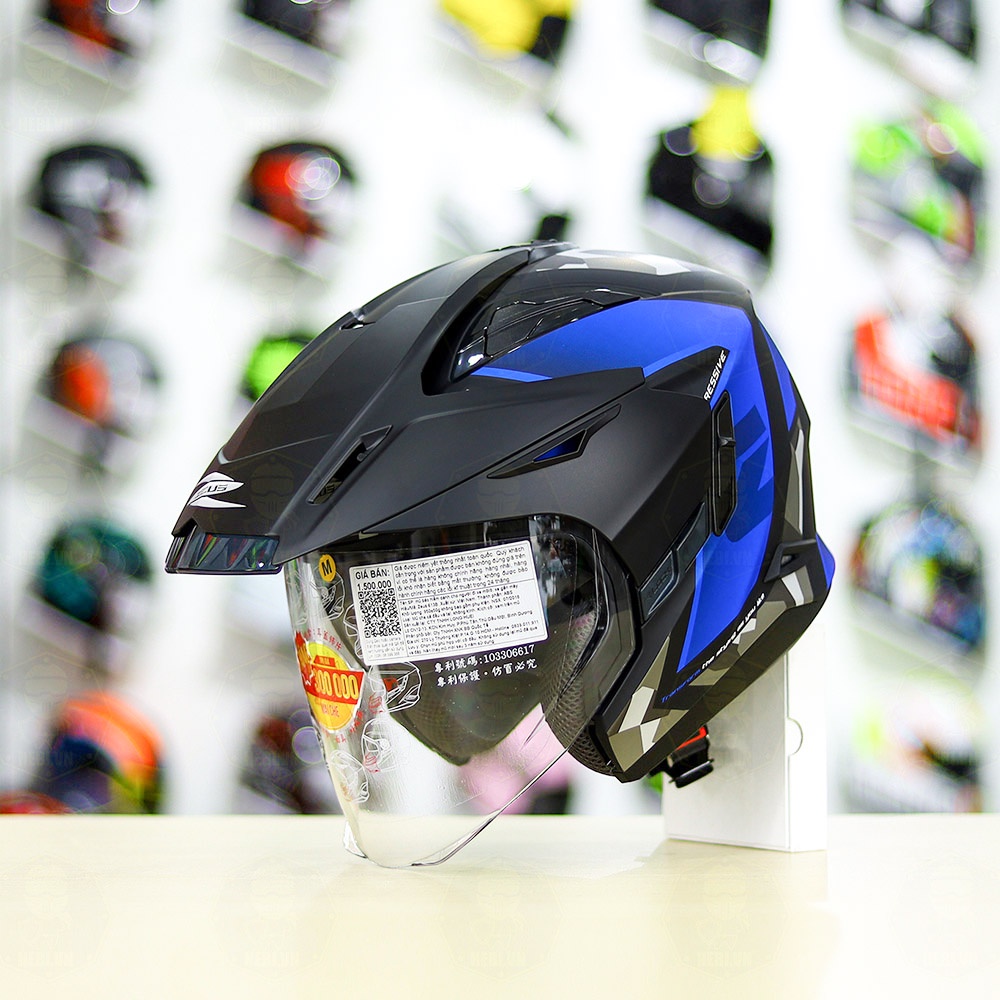 Mũ 3/4 2 Kính Zeus 613B Camo Xanh Nhám Tặng Kèm Mái Che Có Thể Tháo Rời