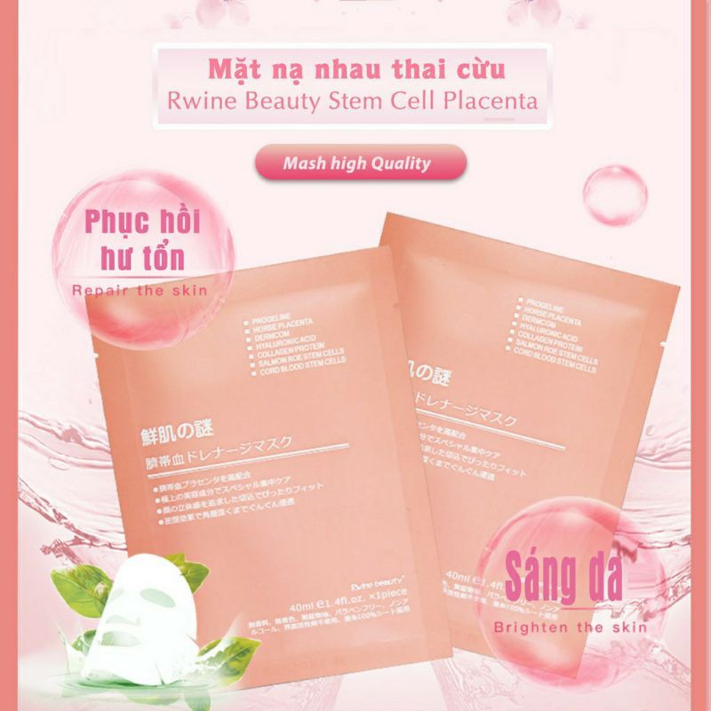 Mặt Nạ Nhau Thai Cừu 🐑𝑭𝒓𝒆𝒆𝒔𝒉𝒊𝒑🐑 Mặt Nạ Tế Bào Gốc - Mask Cuống Rốn Nhật Bản Rwine Beauty