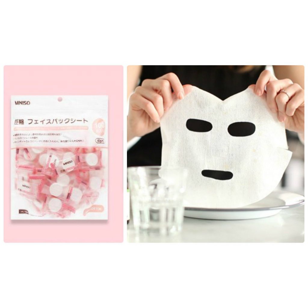 Mặt nạ nén giấy Miniso Nhật bản cấp ẩm thải độc - Miniso Mask Compressed Japan