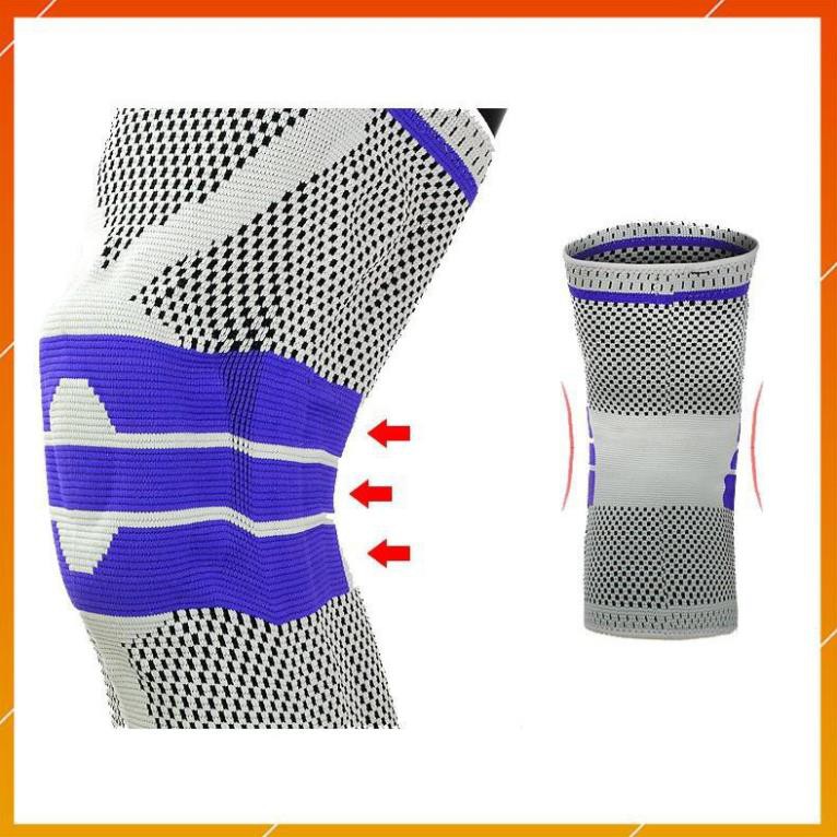 Đai bảo vệ đầu gối AOLIKES HX 7721(1 cái), có nẹp thép và đệm hơi silicone thoáng chính hãng