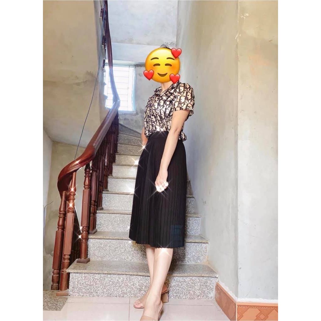 Chân váy xêp ly cạp chun siêu mềmCVXCC