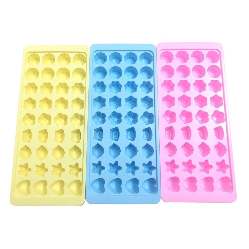 Bộ 3 Khuôn Làm Thạch Trà Sữa Khay Làm Đá 36 Viên 9 Hoạ Tiết