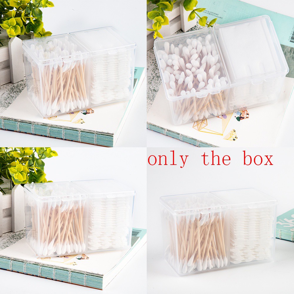 (Hàng Mới Về) Hộp Nhựa Trong Suốt Đựng Tăm Bông / Bông Tẩy Trang Đa Năng Tiện Dụng | BigBuy360 - bigbuy360.vn