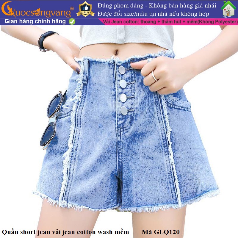 Quần short nữ xanh nhạt quần đùi jean nữ xanh da trời GLQ120 Cuocsongvang