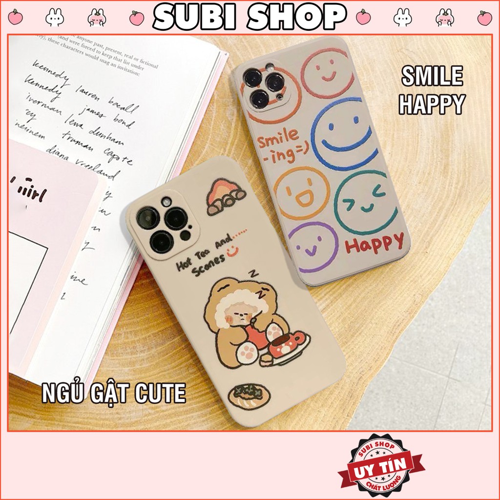 Ốp Lưng Iphone Cạnh Viền Vuông Ngủ Gật và Smile 6/6plus/6s/6splus/7/7plus/8/8plus/x/xr/xs/11/12/pro/max/plus/promax