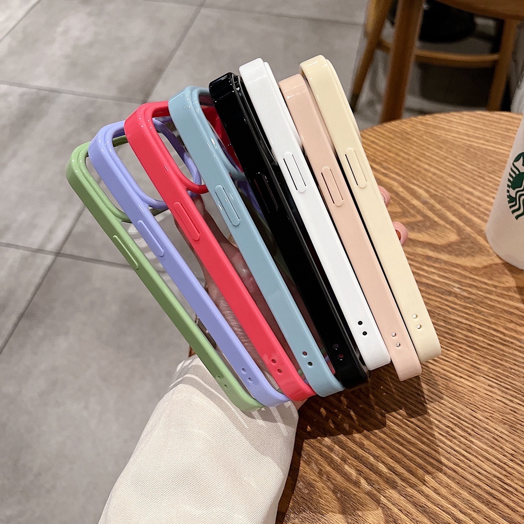 Ốp Điện Thoại Silicon Trong Suốt Nhiều Màu Cho iPhone 11 Pro MAX 12 Pro 13 Pro MAX