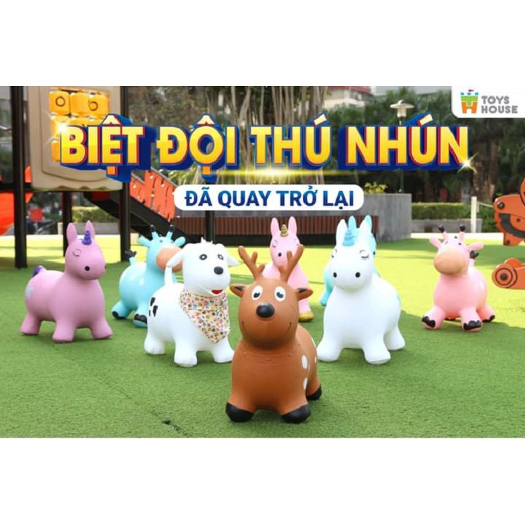 Thú nhún trẻ em hình bò sữa Toyshouse - Đồ chơi vận động cho bé - Hàng dự án