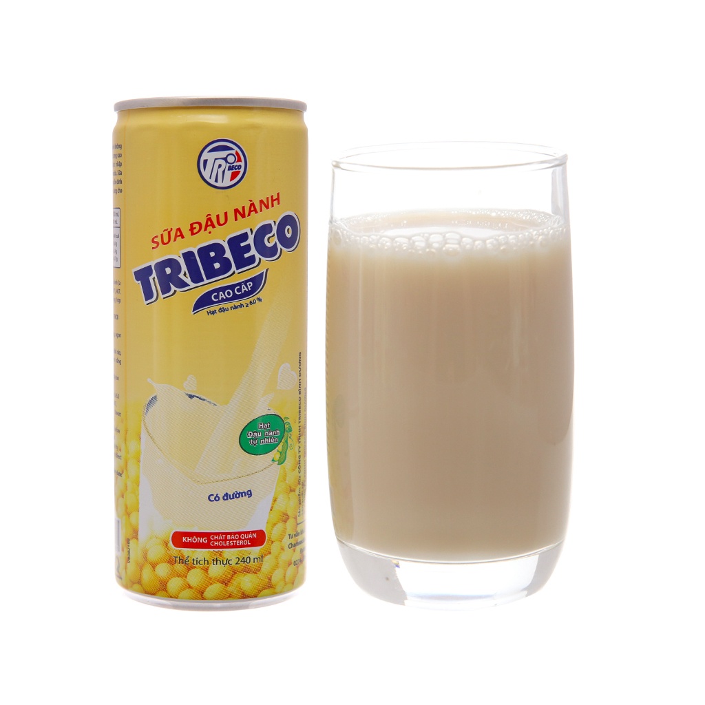 Combo 6 lon Sữa đậu nành Tribeco Trisoy lon 240ml