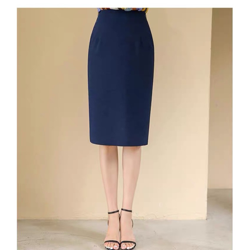 Chân Váy Bút Chì Dáng Dài Qua Gối Cao Cấp Có Xẻ Sau Bc d68cm