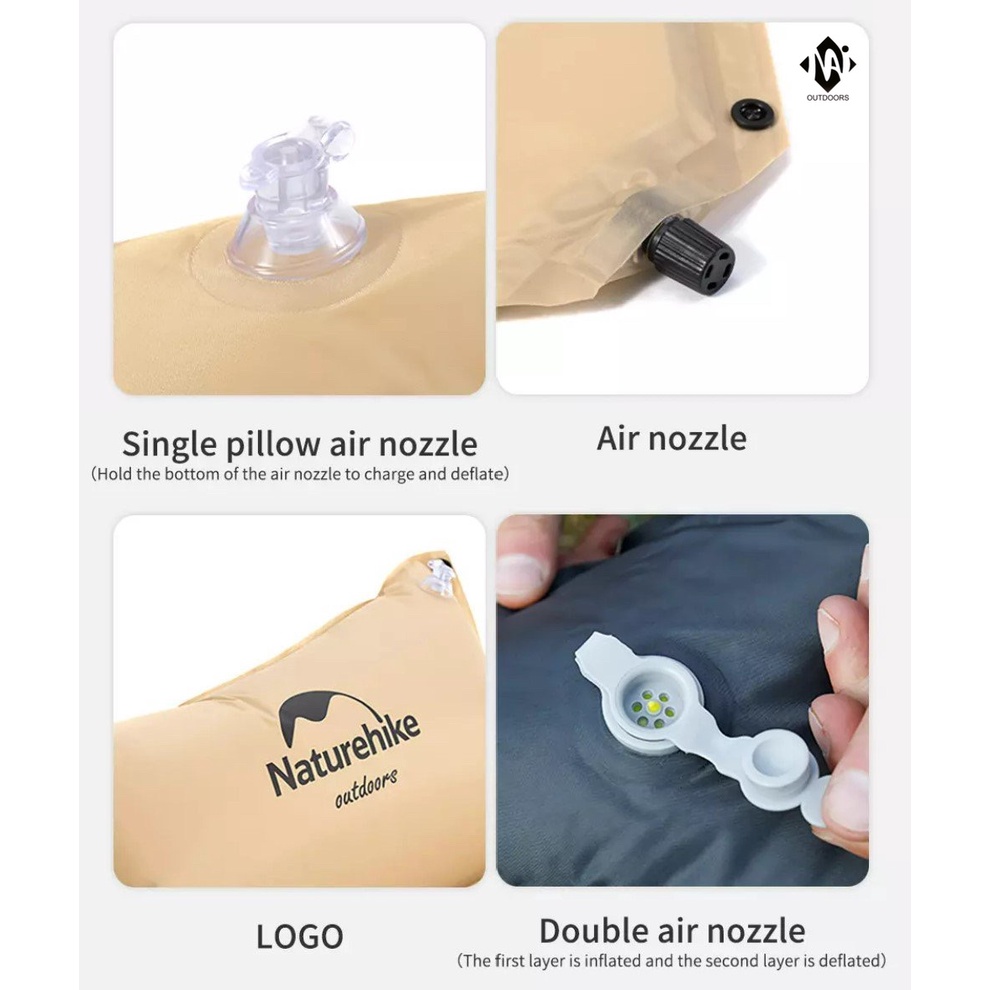 Đệm/Nệm tự bơm hơi kèm gối NatureHike NH15Q002-D/NH18Q010-D