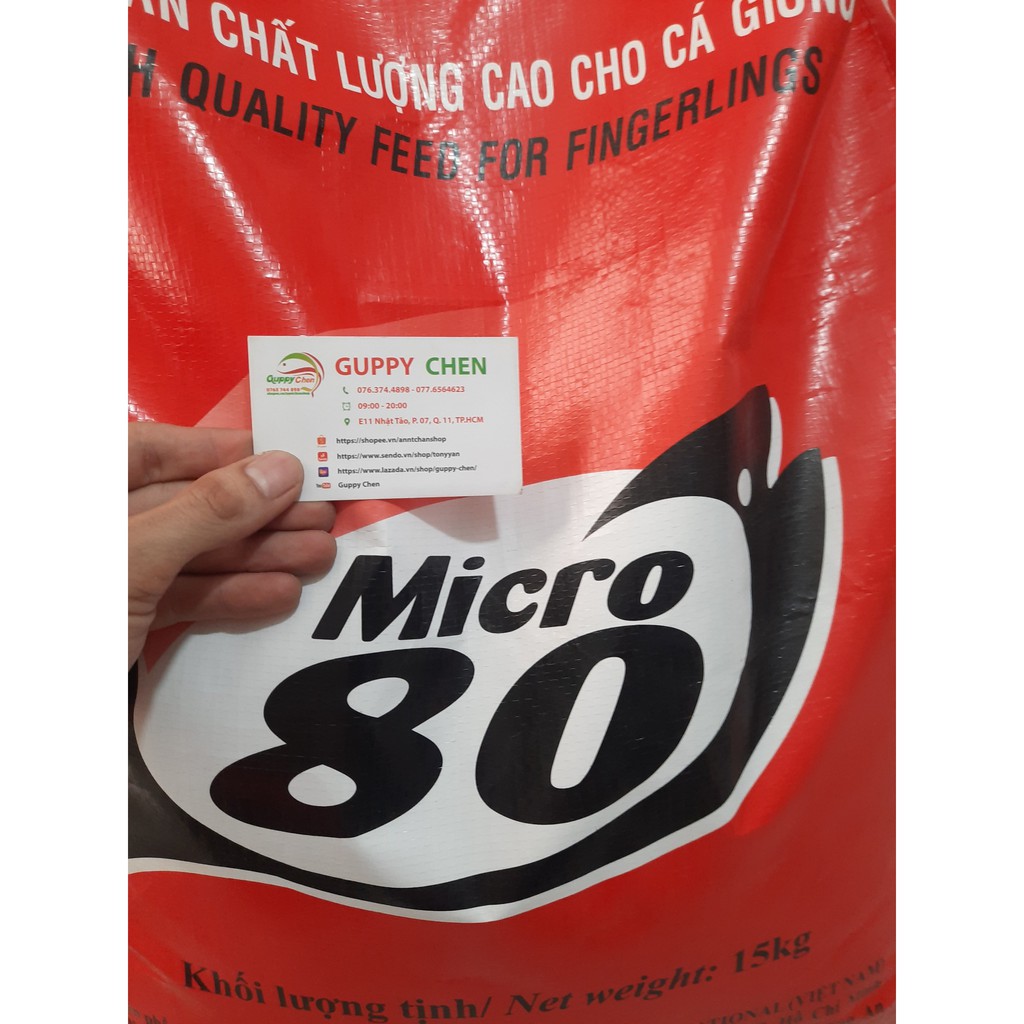 Cám MiCro 80 Bao Nguyên 15Kg - Thức Ăn Cho Cá Dạng Hạt Nổi