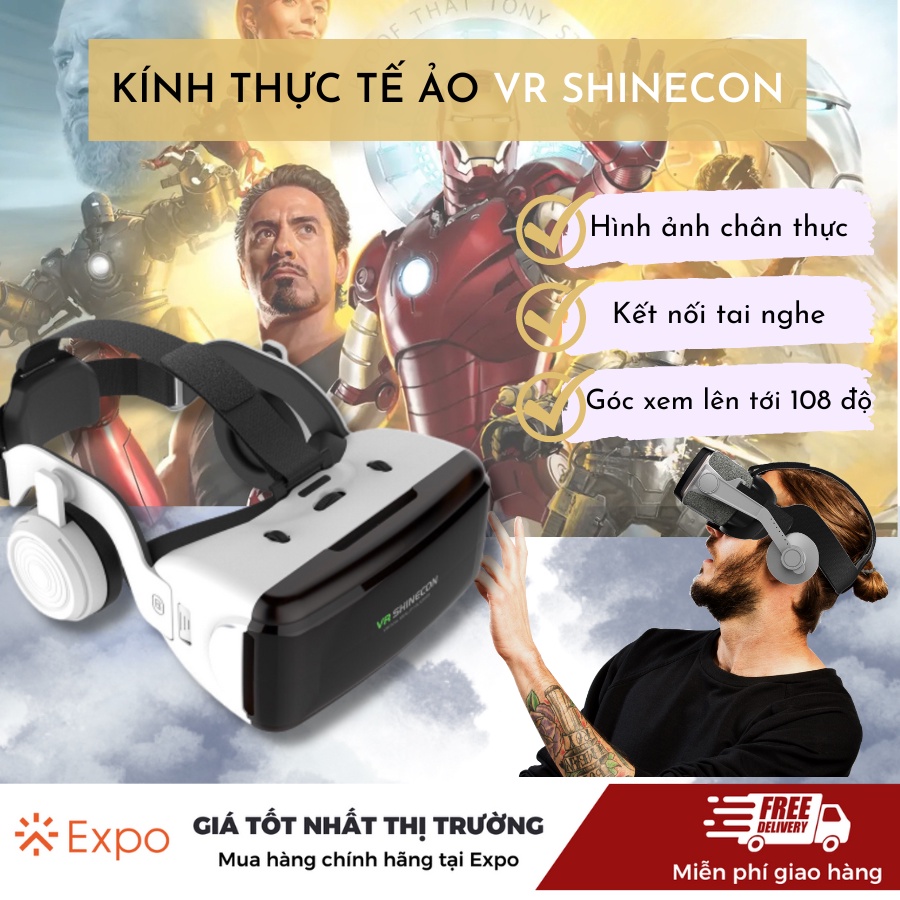 Kính thực tế ảo 3D VR SHINECON 6 cho điện thoại 3.5" - 6.0" G06 và G06E Android IOS