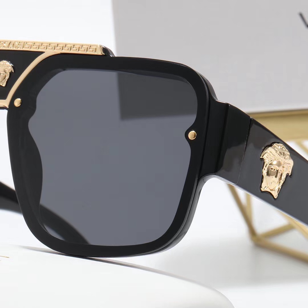Kính Mát Gọng Vuông Lớn Chống Tia UV400 Thiết Kế Sang Trọng Thời Trang Cho Nam Và Nữ Versace