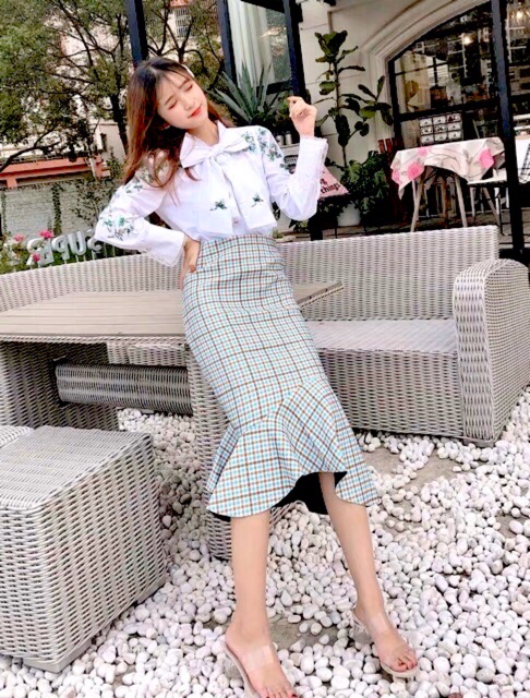 Fullset IU Hotel Del Luna sơmi+váy đuôi cá