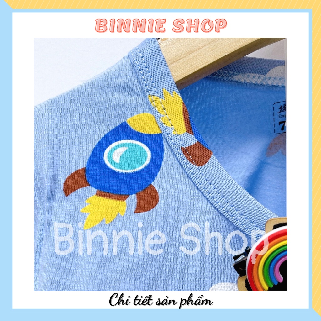 XẢ KHO  Đồ bộ bé trai BINNIE SHOP Bộ thun cộc tay cotton quảng châu xuất hàn cho bé từ 7 đến 10 kg BTL