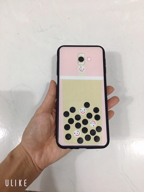 Ốp lưng sam sung J6+,J6 Plus hình hộp kem nền hồng