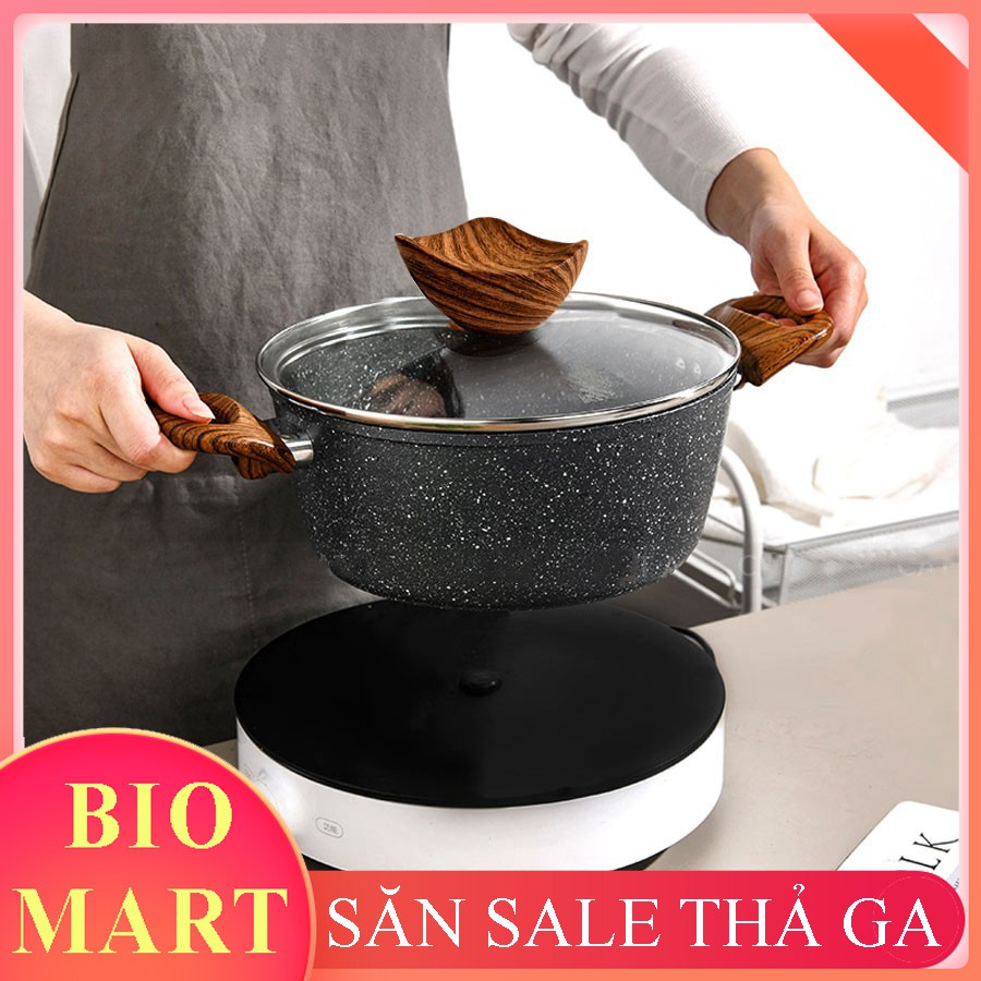 Nồi vân đá chống dính cao cấp – Nồi chống dính Size đáy từ 20-24cm - Tiện lợi, đa chức năng – BIO147