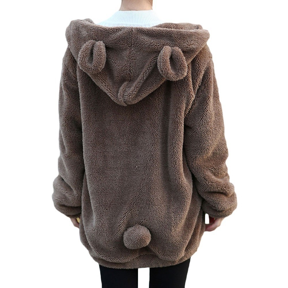 Áo khoác nón phối lông thú phong cách thu đông cho phái nữ