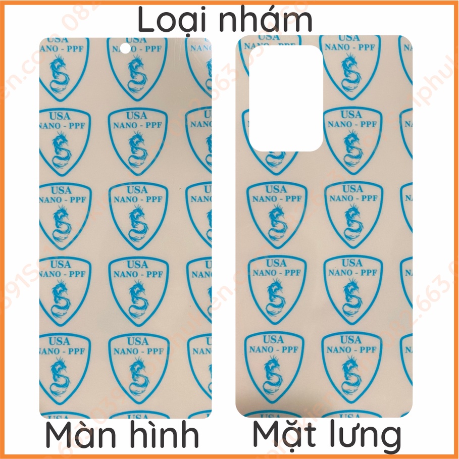 Dán PPF Xiaomi 11T pro loại trong, nhám dành cho màn hình, mặt lưng, lưng bo viền