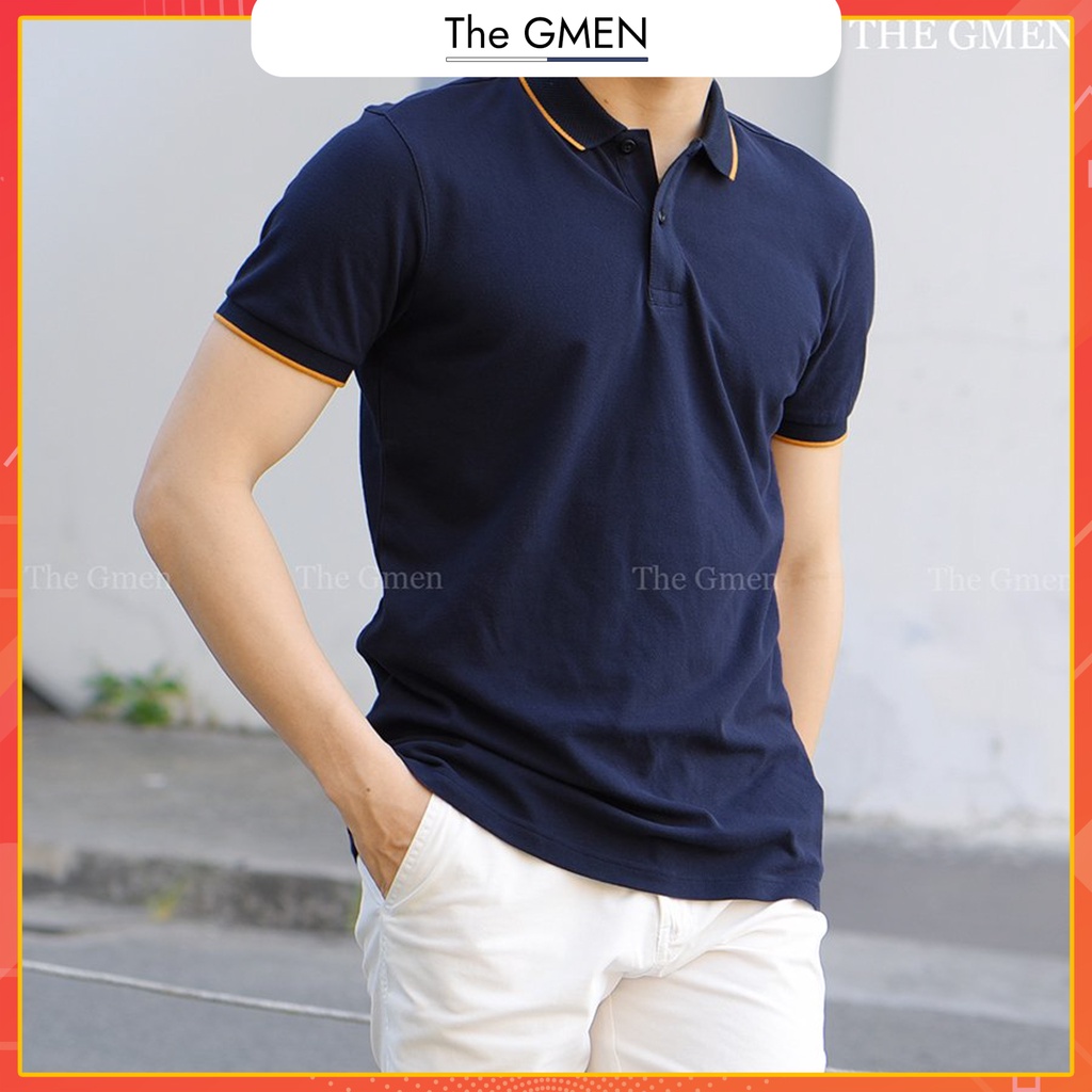 [Giảm 10% Mã SKMLTSM12] Áo polo nam The GMEN Basic Polo chất liệu cotton dày dặn, vải mềm, co giãn, giá tốt
