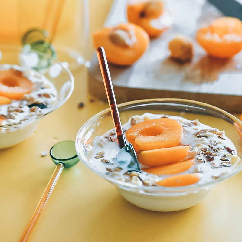 Muỗng Cà Phê Bằng Thủy Tinh Trong Suốt Tay Cầm Dài Chịu Nhiệt Cao