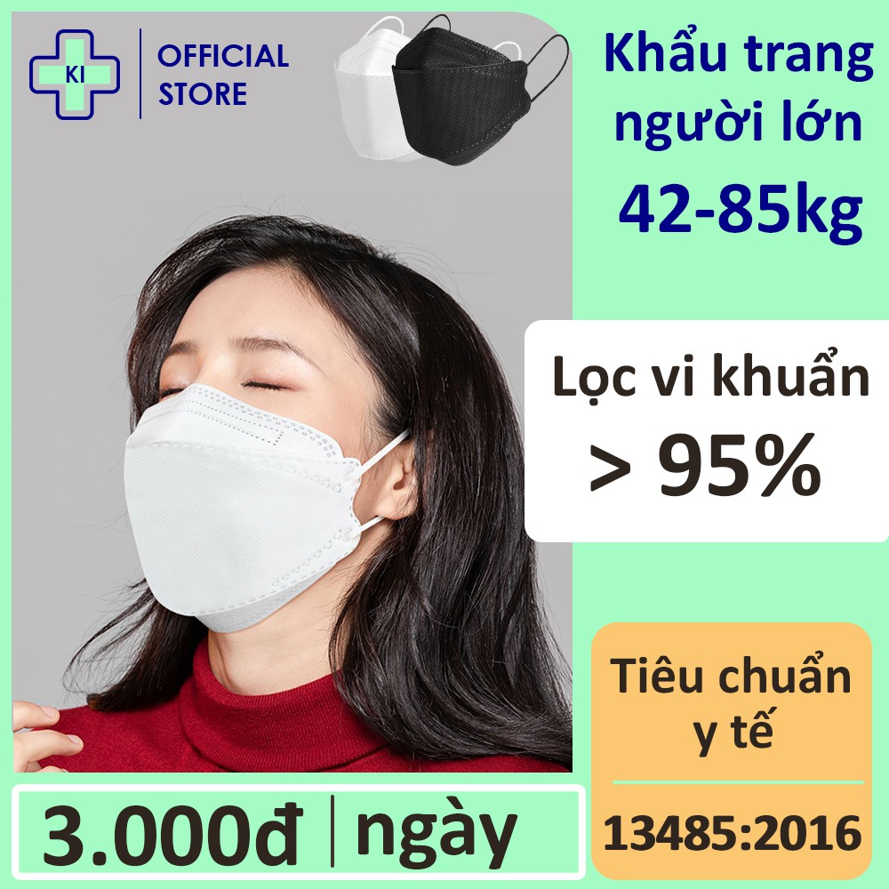 Khẩu trang 3d mask 4 lớp chất lượng cao KI STORE, chống bụi mịn lên đến 95% có thể tái sử dụng 2-3 lần.