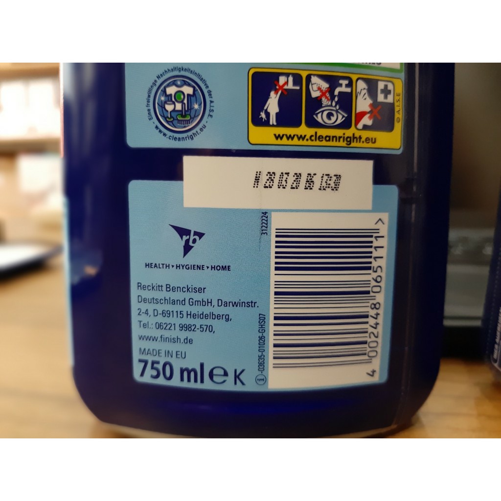Nước làm bóng bát finish 750ml dùng cho máy rửa bát - dung dịch làm bóng finish - dầu làm bóng finish chén ly