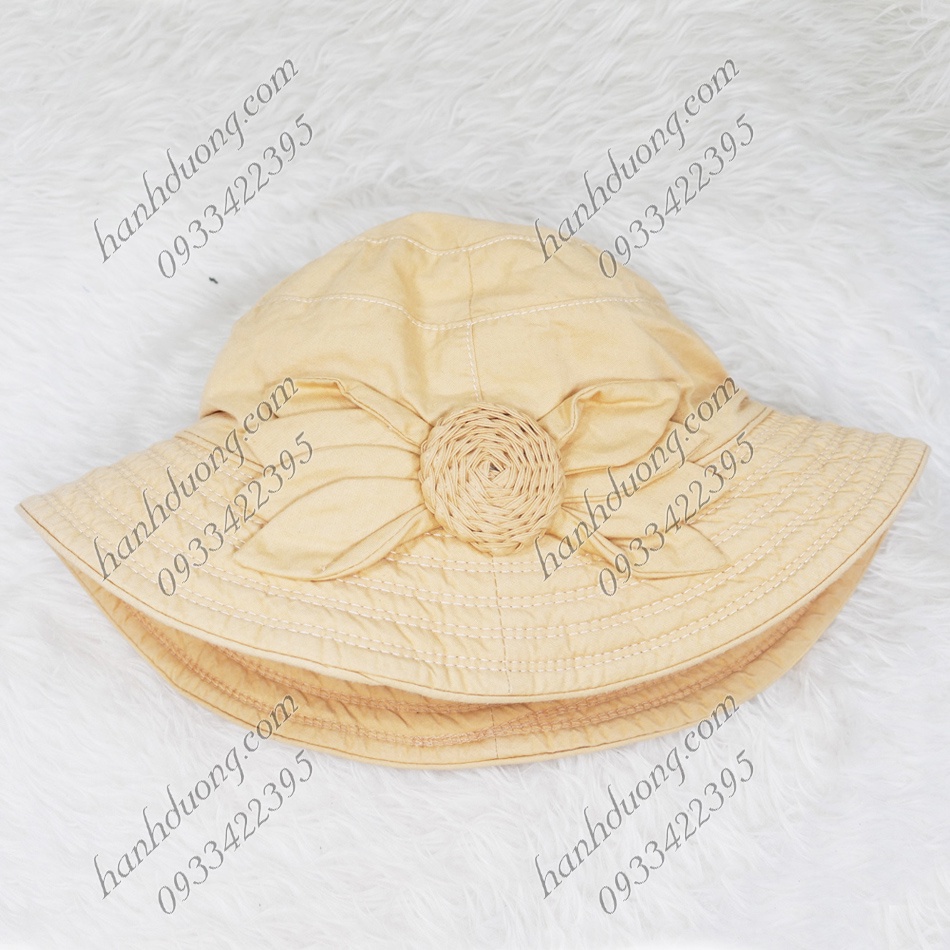 Mũ tai bèo vành rộng 7cm nón bo vành tròn thêu chữ vải bố nhuyễn cao cấp có may tem thời trang phù hợp cho nữ