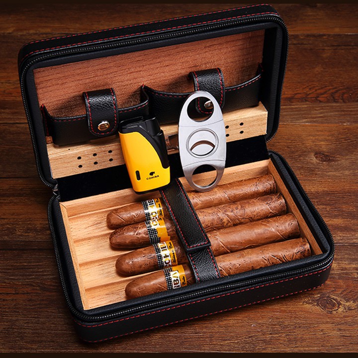 Bao da, túi đựng và bảo quản giữ ẩm cigar làm quà biếu tặng bố, tặng sếp DH-DGT2010