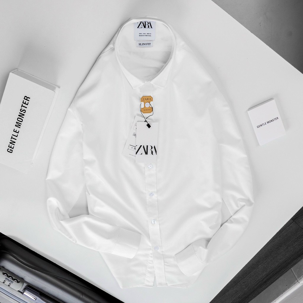 Áo sơ mi nam trơn dài tay cao cấp Za.Ra vải lụa form rộng thoải mái mặc mát VBSHOP