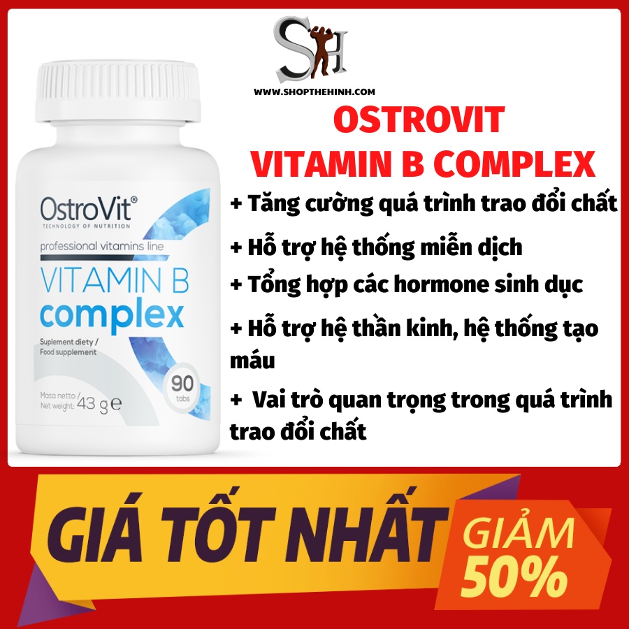 Ostrovit Vitamin B Complex 90 Viên - Viên Bổ Sung Vitamin B Tổng Hợp, Tăng Cường Sức Khỏe