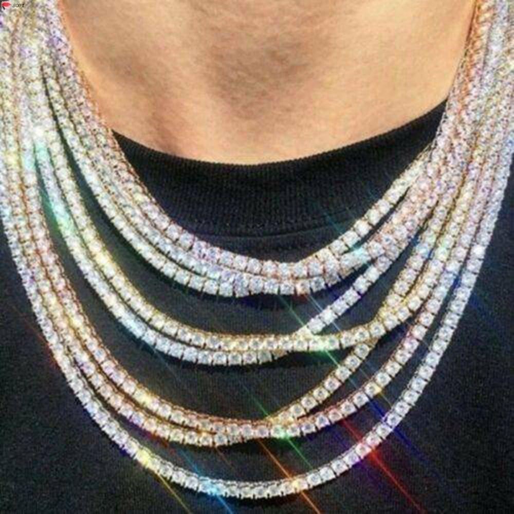 SOFTNESS Gorgeous Women|Mens Punk Jewelry Hip Hop Tennis Necklace