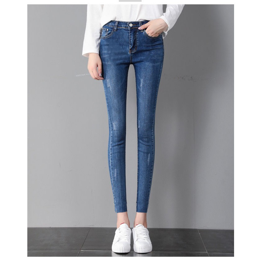 Quần jean nữ Skinny 💖FREESHIP💖 Quần Bò Nữ Dáng Ôm Lai Tua Co Giãn | BigBuy360 - bigbuy360.vn