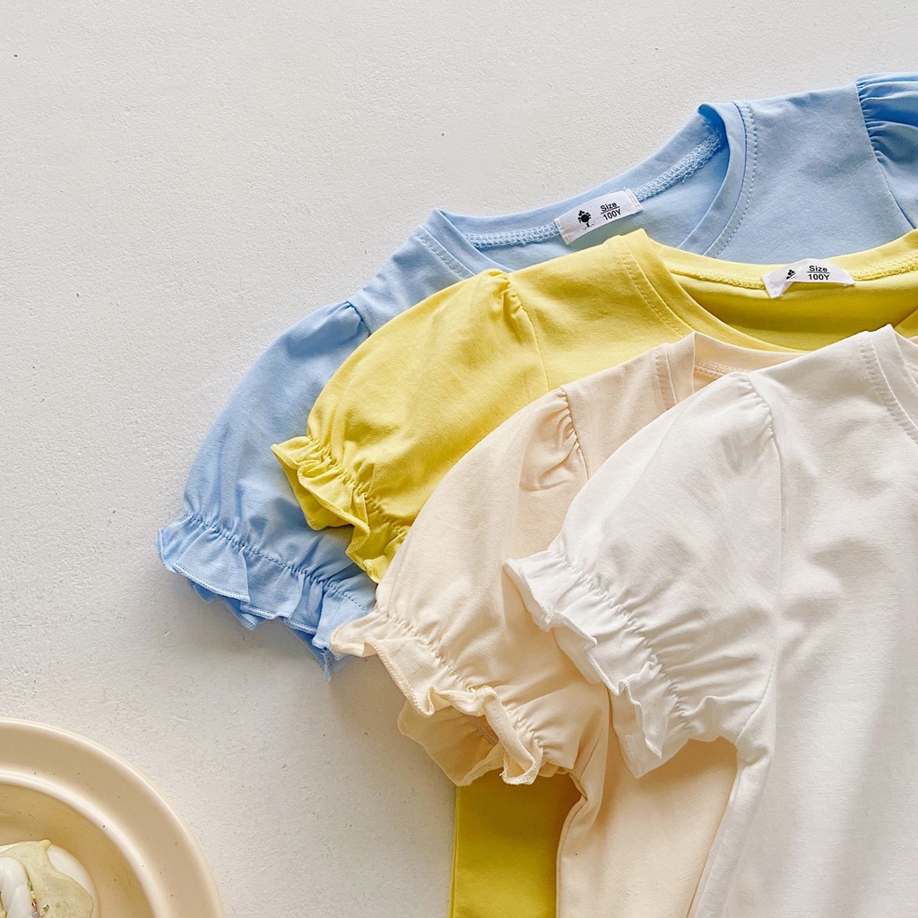 Đồ ngủ 100% Cotton Tay Phồng In Họa Tiết Hoạt Hình Frozen Dành Cho Bé Gái