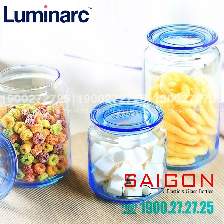 Hũ Gia Vị Thủy Tinh Luminarc Rondo Ice Bluce | Nhiều Dung Tích , Thủy Tinh Cao Cấp