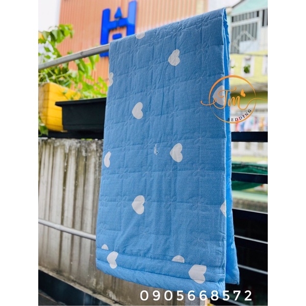 Drap 100% coton 4 món ko kèm mền trái tim siêu xinh