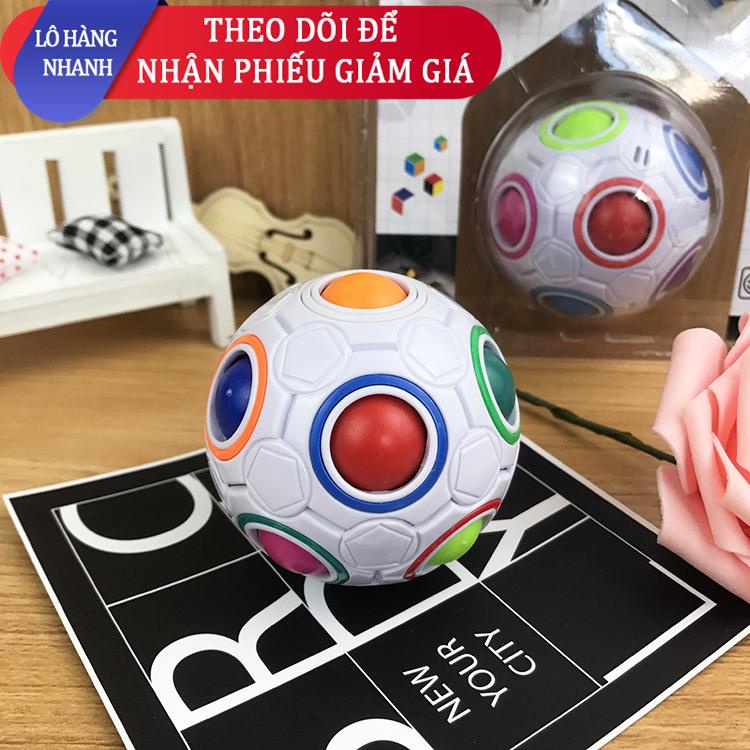 ▥Bán buôn cho trẻ em Rainbow Ball Rubik s Cube 12 lỗ Decompression Intelligence Toys Decompression Magic Ball Event Gift