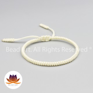 Vòng Tay Dây Thắt Chỉ Màu Phong Cách Tibet Handmade (TRẮNG), Vòng Tay Phong Thuỷ, Chuỗi Hạt S50 - Bead Art