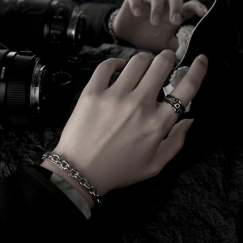 Nhẫn Trang Sức Kiểu Hip-Hop Bằng Bạc 925 Phong Cách Hip Hop Đơn Giản Cho Nam Và Nữ F853