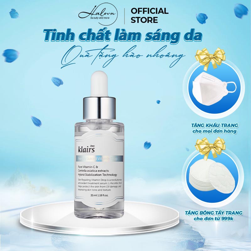 Tinh chất vitamin C Klairs Freshly Juiced Vitamin Drop  35ml và Nước hoa hồng không mùi Klairs 180ml