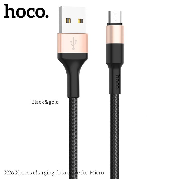 Cáp Sạc Samsung Cao Cấp - MicroUSB & USB-C - Dây sạc Hoco X26 - Sản phẩm chính hãng