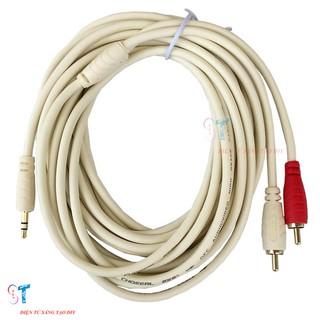 Dây Cáp Tín Hiệu 1 Đầu 3.5mm Ra 2 Đầu AV (Hoa Sen)