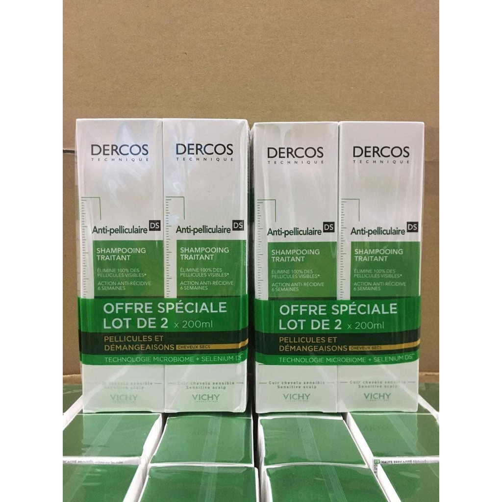 Dầu Gội Vichy Dercos 390ml ngăn ngừa, giảm gầu, mượt tóc hàng Pháp
