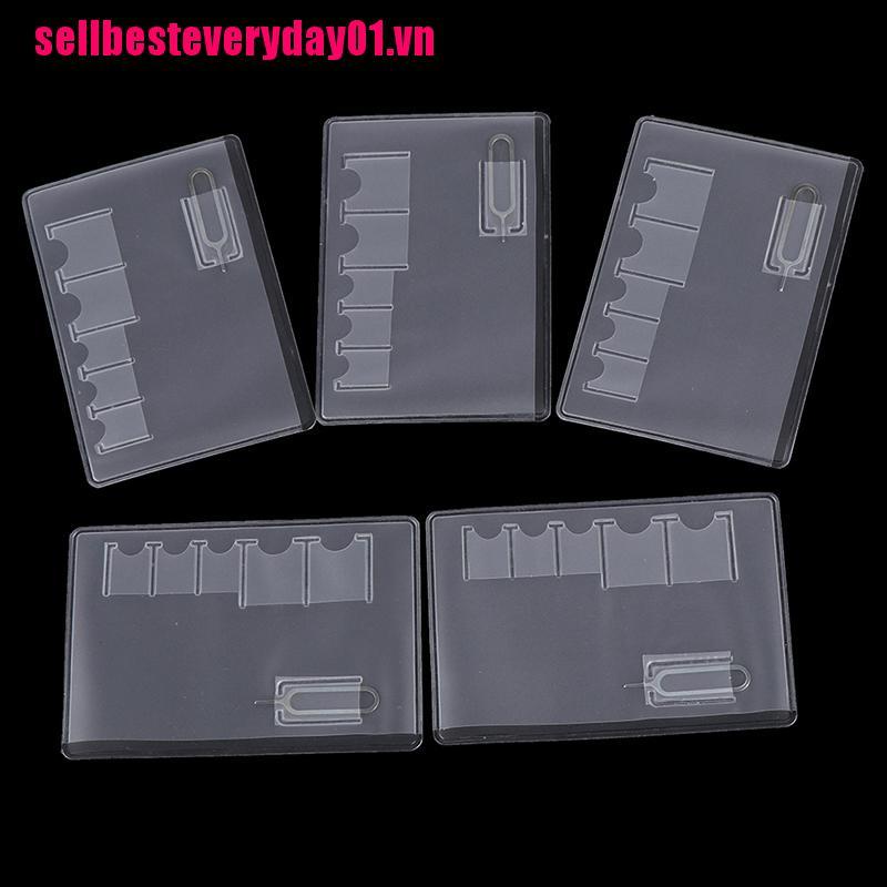 Bộ 5 Thẻ Nhớ 6 Sim Trong Suốt Tiện Dụng