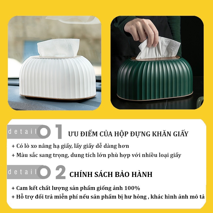 Hộp đựng giấy ăn khăn giấy nhựa sang trọng để bàn decor dạng rút đa năng 1NGĂN cao cấp hiện đại phong cách bắc âu LOTIDA