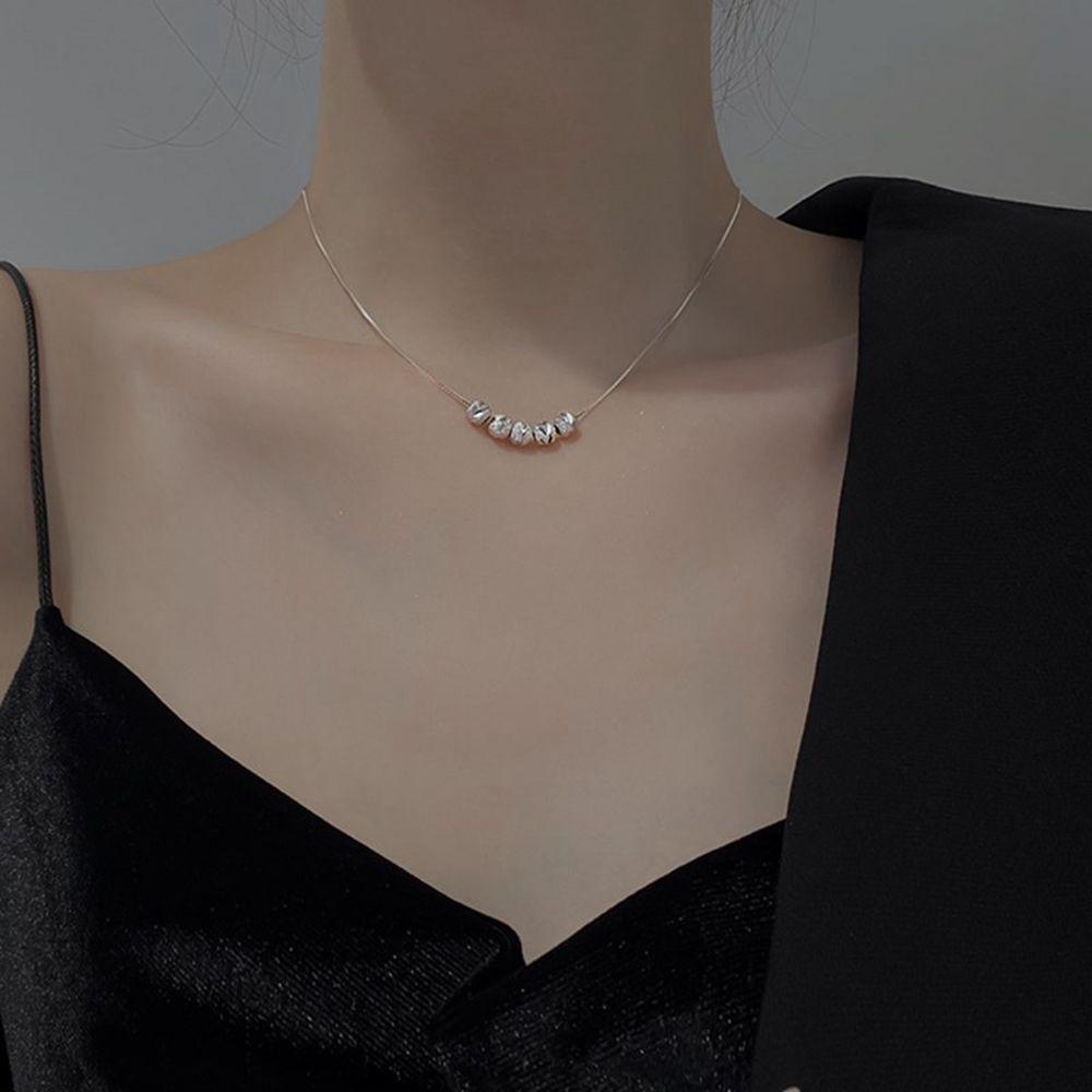 Vòng cổ Chuỗi Hạt Bằng Đồng Phong Cách Hàn Quốc Sang Trọng Cho Nữ