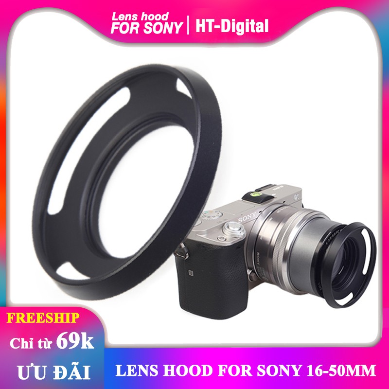 Lens Hood Kim Loại Cho Ống Kính Sony 16-50mm