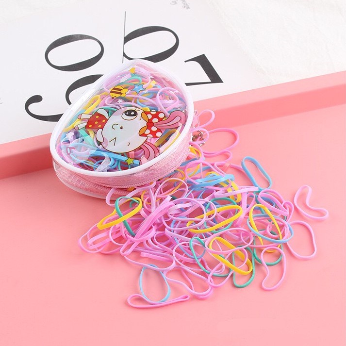 Combo 220 Dây Chun Buộc Tóc Mix Màu Cho Bé Loại Bản To Dẻo Dai Màu Sắc Tươi Sáng Xinh Xắn