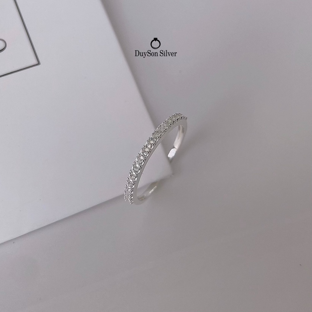 Nhẫn bạc 925 nữ đính đá đẹp đơn giản cá tính DUYSON SILVER [NKX2]